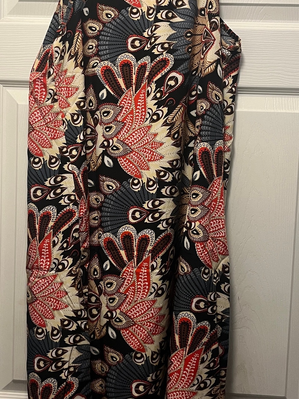 Women’s Floral Pattern Mini Dress in Black, Red & Cream